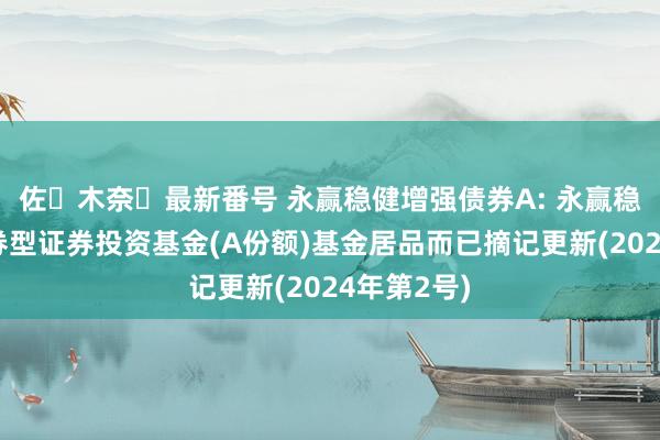 佐々木奈々最新番号 永赢稳健增强债券A: 永赢稳健增强债券型证券投资基金(A份额)基金居品而已摘记更新(2024年第2号)