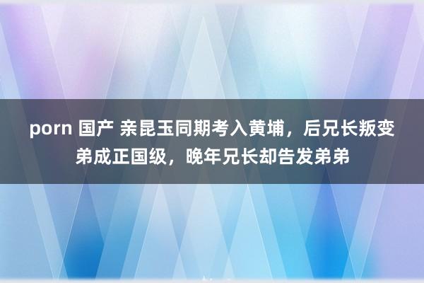 porn 国产 亲昆玉同期考入黄埔，后兄长叛变弟成正国级，晚年兄长却告发弟弟