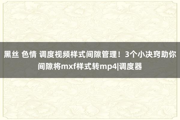 黑丝 色情 调度视频样式间隙管理！3个小决窍助你间隙将mxf样式转mp4|调度器